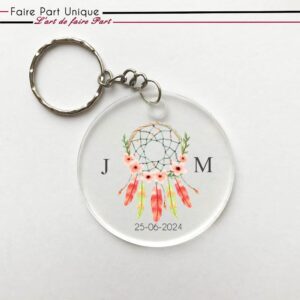 Porte-clés en plexi - Dreamcatcher pastel