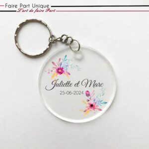 Porte-clés en plexiglass - Esprit floral