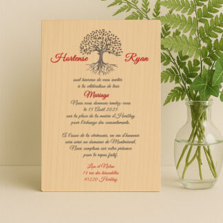 Faire-part en bois - L'arbre de vie