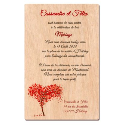 Faire-part en bois - L'arbre des amoureux