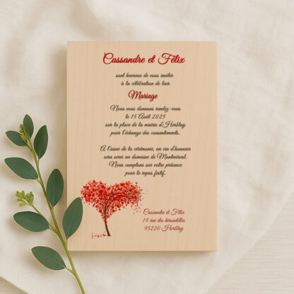 Faire-part en bois - L'arbre des amoureux