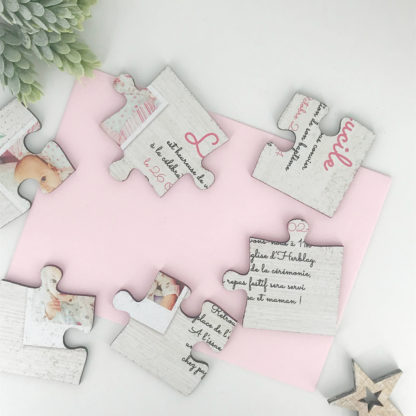 Faire-part puzzle baptême - Petite douceur – Image 2