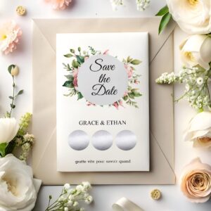 Save the date – Faire part à gratter – Esprit floral