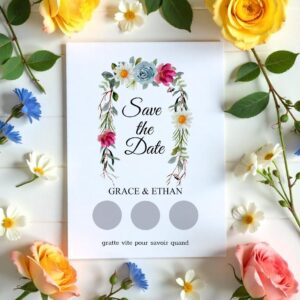 Save the date – Faire part à gratter – Charme floral