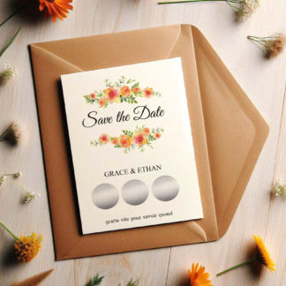 Save the date – Faire part à gratter – Eclat végétal