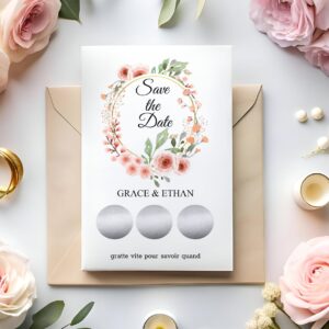 Save the date – Faire part à gratter – Eclat végétal - Sérénité florale