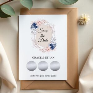 Save the date – Faire part à gratter – Douce célébration