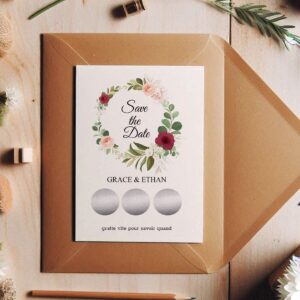 Save the date – Faire part à gratter –  Ambiance champêtre