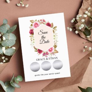 Save the date – Faire part à gratter –  Cadre romantique