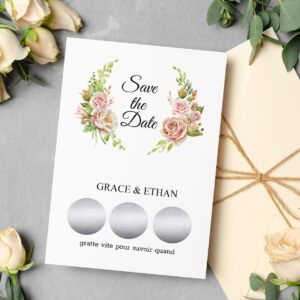Save the date – Faire part à gratter – Romance vintage