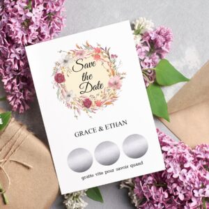 Save the date – Faire part à gratter – Couronne estivale