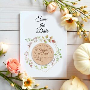 Save the date – magnet en bois – modèle 04
