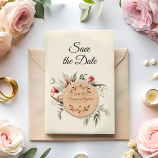 Save the date – magnet en bois – modèle 07
