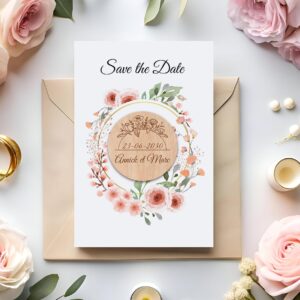 Save the date - magnet en bois - modèle 03