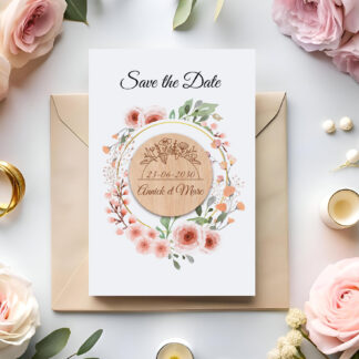 Save the date - magnet en bois - modèle 03