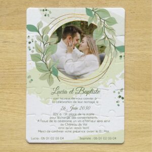 Faire-part puzzle - Etreinte végétale