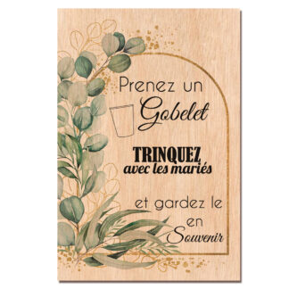 Pancarte "prends un gobelet" - Pancarte en carton rigide