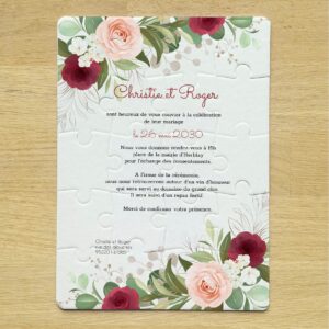 Faire-part puzzle – Eclat floréal