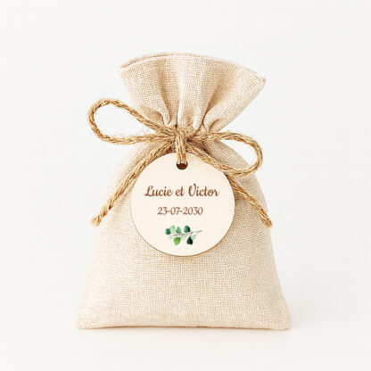 étiquette en bois personnalisée eucalyptus