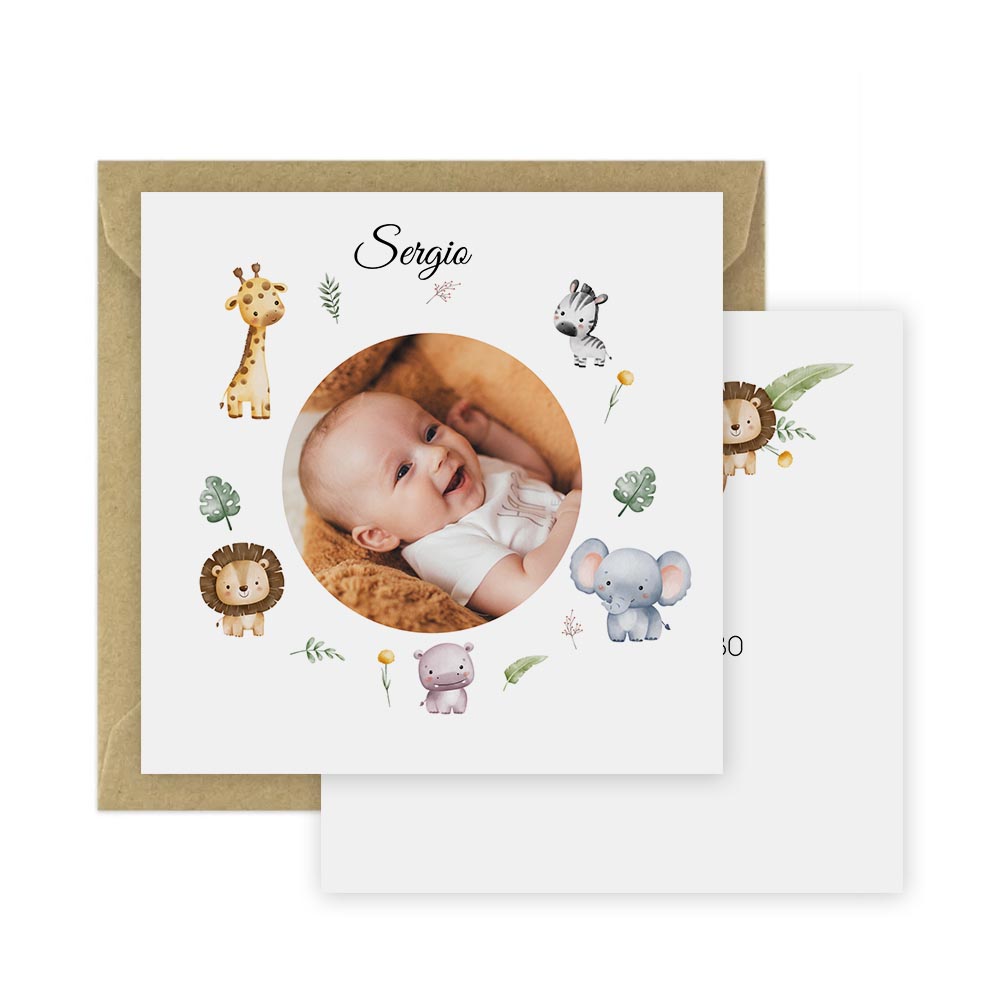 Faire-part de naissance - Safari