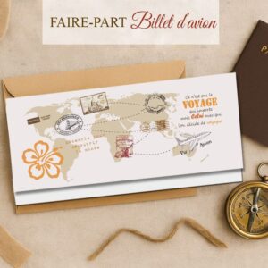 Faire part billet d'avion