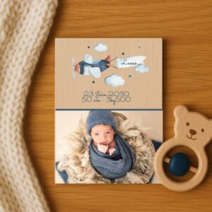 faire part en bois naissance