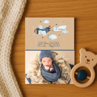 faire part en bois naissance