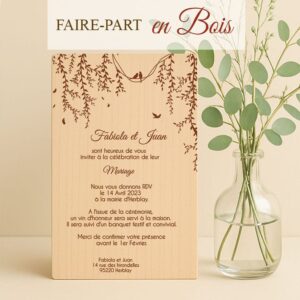 Faire-part en bois