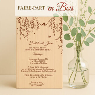 Faire-part en bois