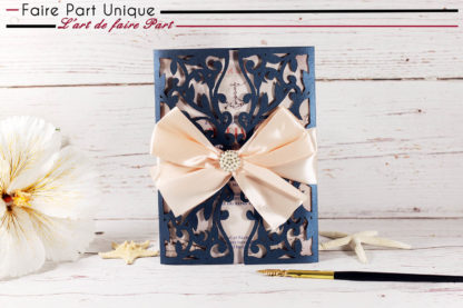 Echantillon faire part laser cut thème marin