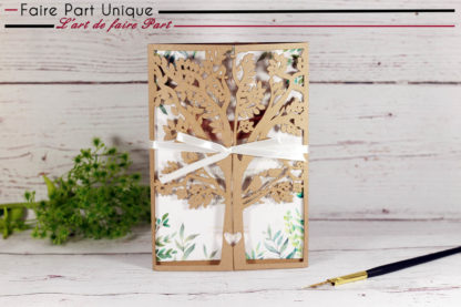 Echantillon faire part laser cut wood