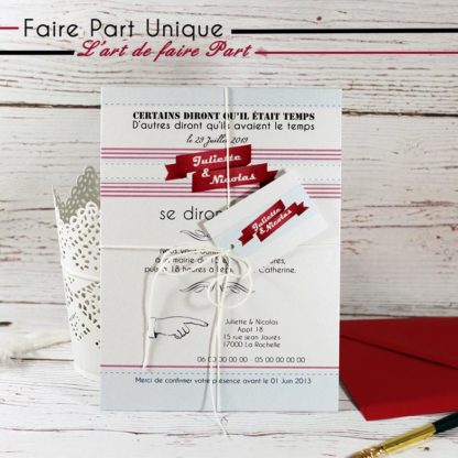 Faire part rétro américain thème vintage