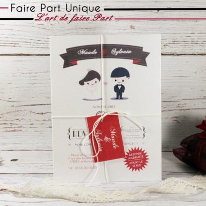 Faire part rétro les z'amoureux