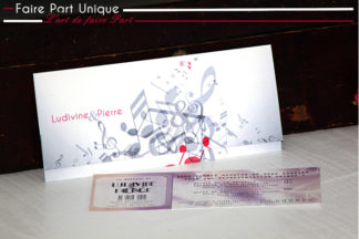 Echantillon faire part part billet de spectacle