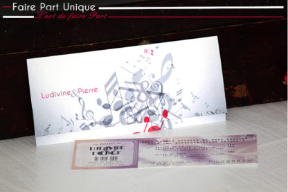 Echantillon faire part part billet de spectacle