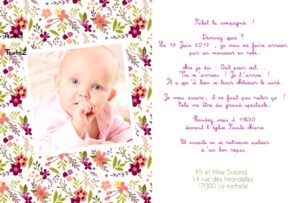 Faire-part de baptême magnet Louise