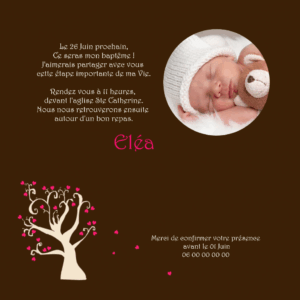 Faire part baptême Eléa