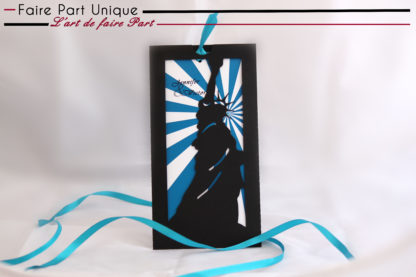 Echantillon Faire part pochette "statue de la liberté"