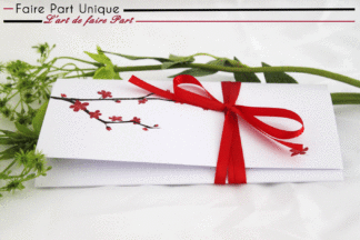 Echantillon faire part romantique branche de cerisier