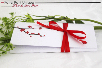 Echantillon faire part romantique branche de cerisier